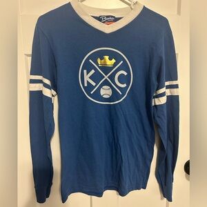 Blue Long Sleeve Tee with Crown Logo